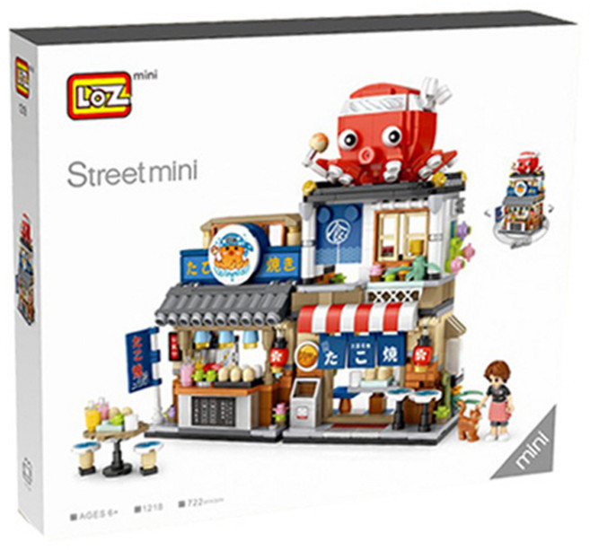 LOZ 다코야키 쇼우뎅 미니블록, 혼합색상, 1개