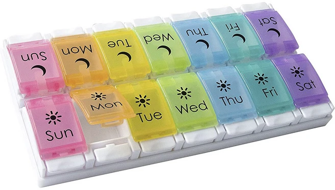 이지도즈 7일 2칸 푸시버튼약통 70309, 1개 - 쿠팡