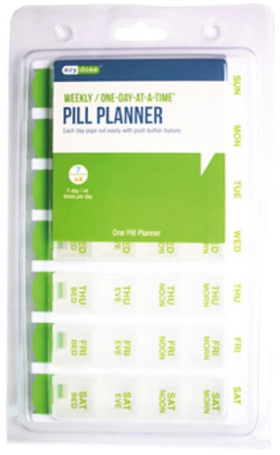 이지도즈 7일 4칸 분리형 푸시버튼약통 랜덤발송 67133, 1개 - 쿠팡