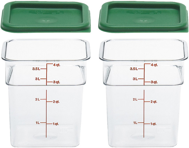 CAMBRO 可堆疊方形透明塑膠保鮮盒, 2個, 保鮮盒3.8L