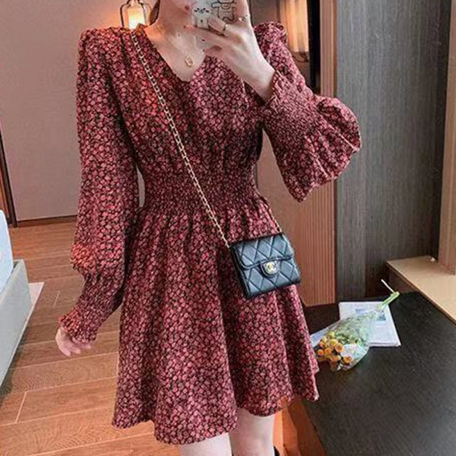 페이퍼먼츠 로맨틱 잔꽃 밴딩 미니 원피스 00691