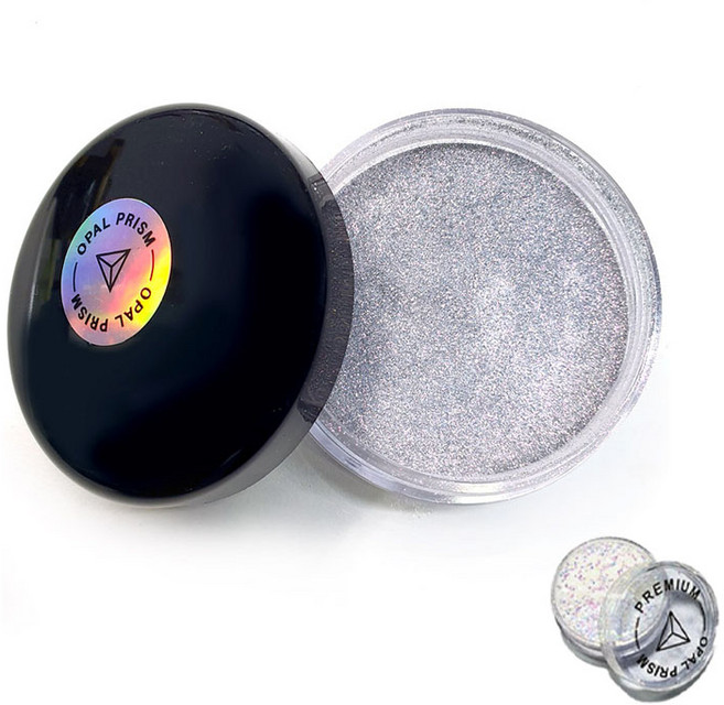 브랜드없음 오팔프리즘 반사글리터 30g + 글리터 랜덤 12ml 네일 글리터/파우더, 실버, 1세트