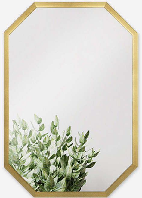 위미러 아뜰리에 골드 인테리어 벽걸이 팔각거울 세로형 중형, 혼합색상