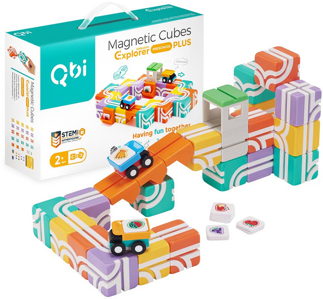 자석나라 Qbi 프리스쿨 플러스 자석블럭 46 x 31 x 11 cm, 1개, 24피스