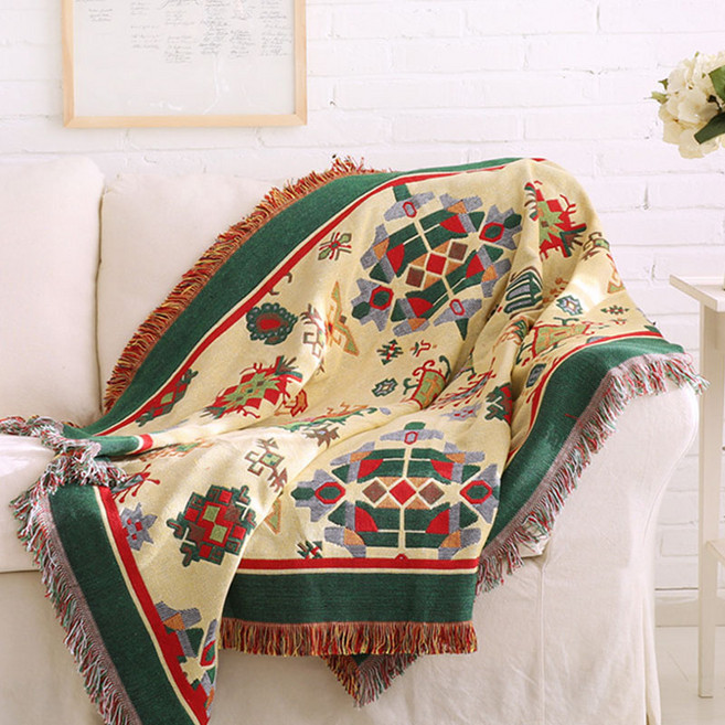 블루포그 기하학 무늬 쇼파 블랭킷