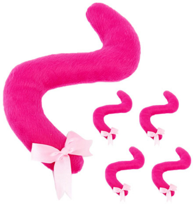 파티해 리본 고양이 꼬리 5p, 핑크, 1개