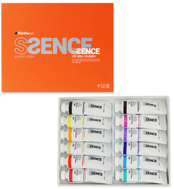 신한에쎈스 Tube 아크릴컬러 물감 세트 B, 50ml, 12색
