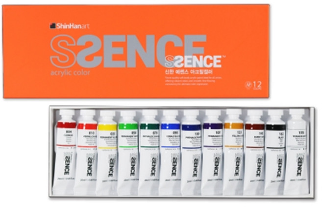 신한에쎈스 Tube 아크릴컬러 물감 세트, 20ml, 12색