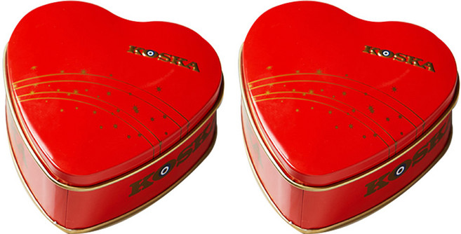 코스카 하트 패키지 터키쉬딜라이트 터키젤리 디저트과자 초콜릿 플레이버, 120g, 2개