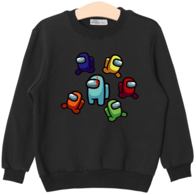 NYKIDS 孩童Among Us印花內刷毛長袖大學T US033