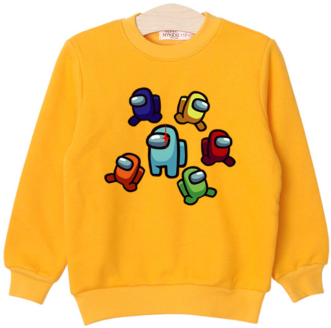 NYKIDS 孩童Among Us印花內刷毛長袖大學T US033