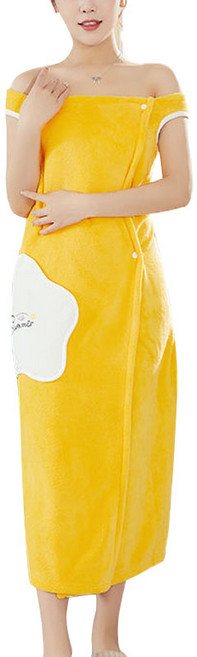 튜브탑 목욕 에어 샤워가운 01 포켓 스타일 XL 110~130kg, 살구 노란색, 1개