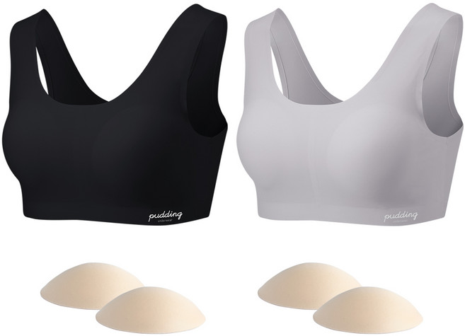 푸딩언더웨어 여아용 브라 2p + 기본 4p + 교체용 패드 4p 세트