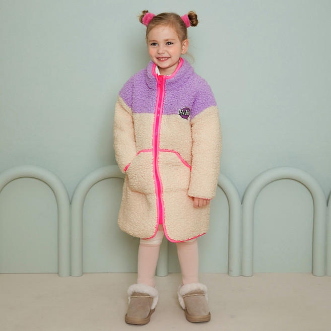 월튼키즈 아동용 포근 컬러 뽀글이 양털 점퍼