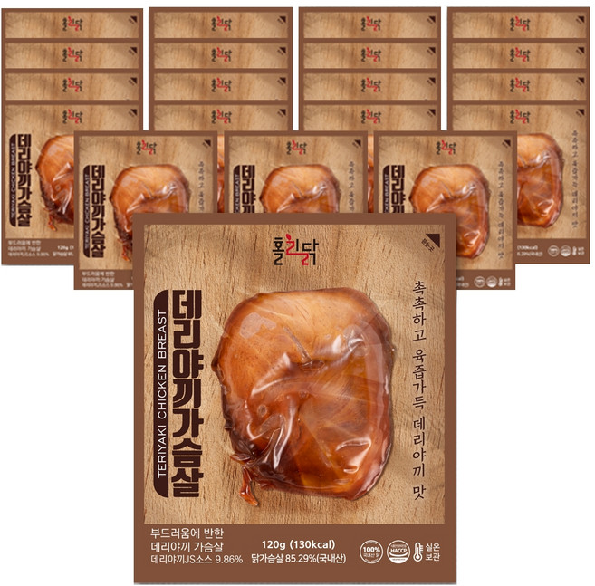 홀리닭 부드러움에 반한 데리야끼가슴살, 120g, 20개