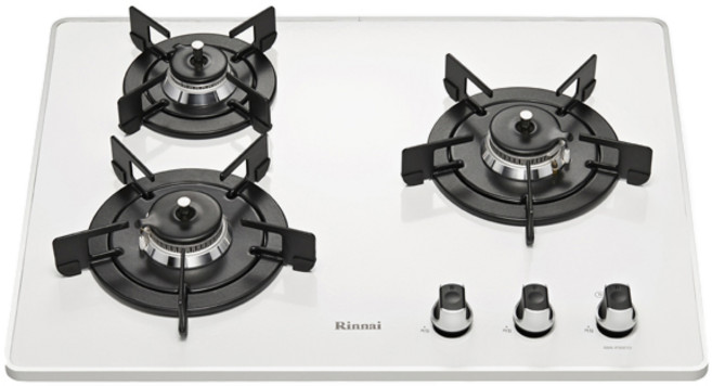린나이 빌트인 쿡탑 3구 자가설치 화이트 펄, RBR-P3511WD, LPG