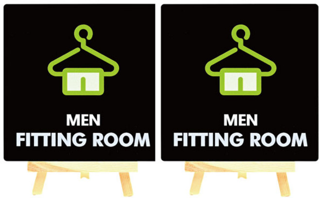 도시정원 아크릴 남자피팅룸 표지판 130 B-6 2p, 블랙, 1개