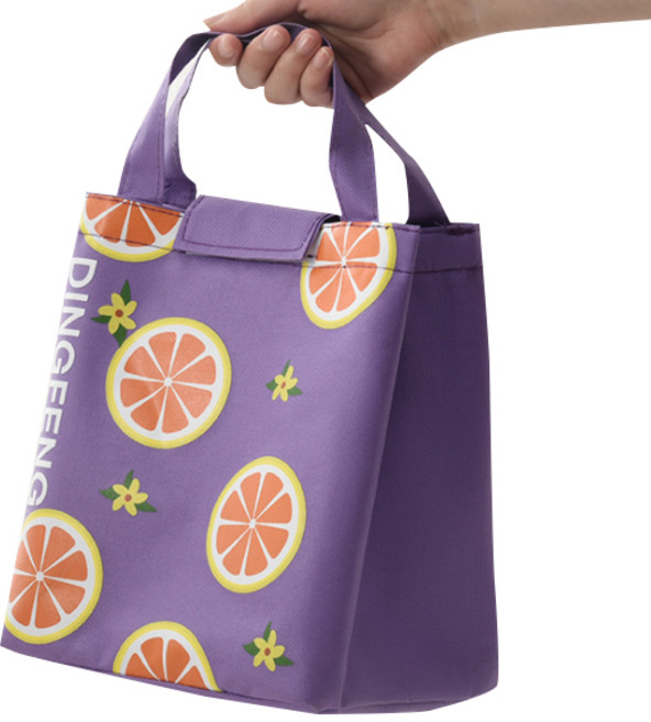 makeme 꽃무늬 레몬 보온 도시락가방, 퍼플레몬, 1개