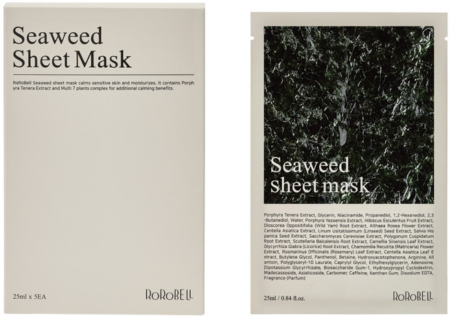 RoRoBELL 海藻鎮靜保濕面膜 25ml, 1個, 5件