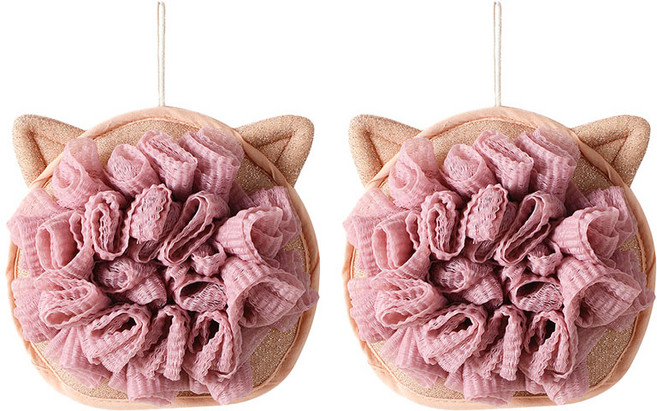 Itemtrade 꽃송이 양면거품장갑, 02 분홍, 2개