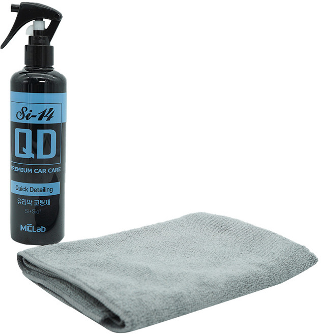 QD 자동차 셀프 유리막코팅제 + 극세사타올 세트, 300ml, 1세트