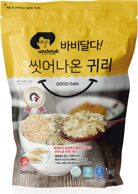 엉클탁 바비달다 씻어나온 귀리, 1kg, 1개