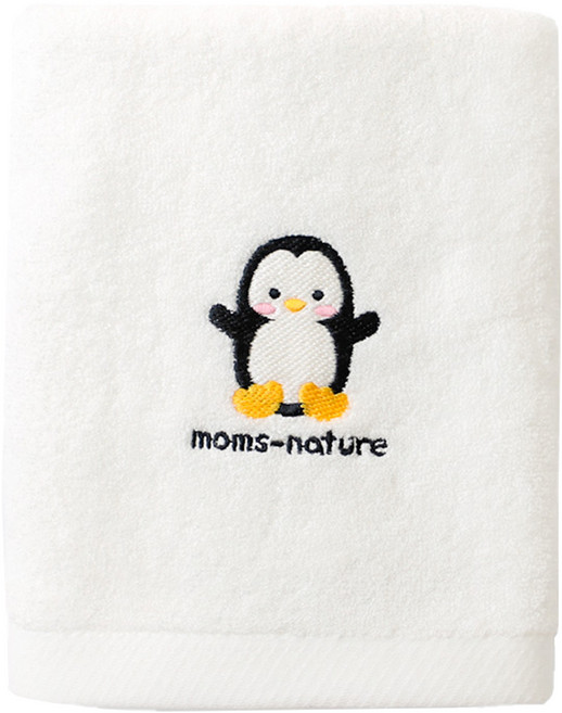 맘스네이처 신생아 대나무 밤부 아기타올 40 x 80 cm 160g, White 펭귄, 1개