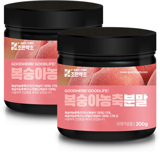 조은약초 복숭아 농축 분말, 200g, 2개