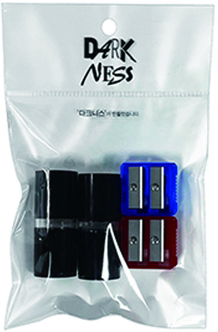 다크니스 다용도 만능 펜슬샤프너 원통 2p + 사각 2p 세트, 랜덤발송, 1세트