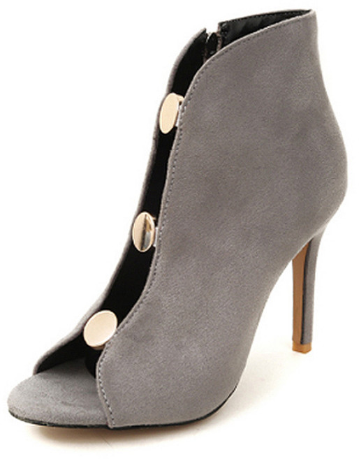 페이퍼먼츠 스틸버튼 스웨이드 하이 탑 숏 앵클 부츠 00175