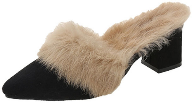 TCR 여성용 로닌 42번 뾰족 털 슬리퍼