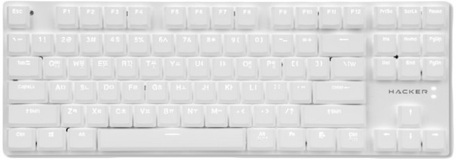 ABKO LED紅軸機械鍵盤, 白色, K640T SLIM, 紅軸