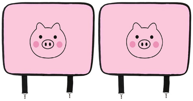 듀러블리 자동차 킥매트 시트보호 패드, 06 새끼 돼지, 2개