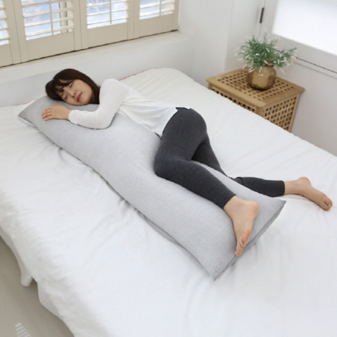 콤피라이프 국내 제조 몰랑말랑 사각 바디필로우, 연그레이