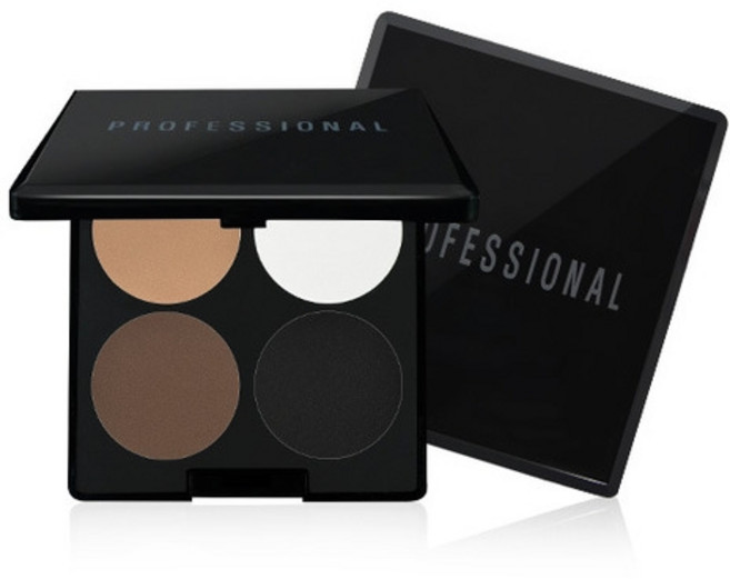 레브쌍 프로페셔널 아이섀도우 4홀 1, 화이트 + 베이지 + 브라운 + 블랙, 1개