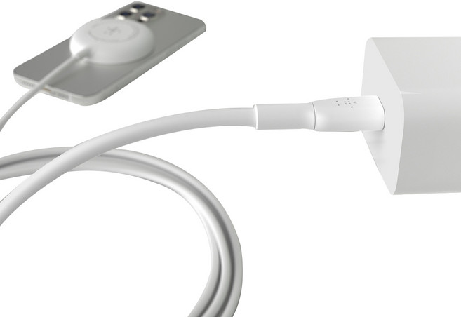 벨킨 맥세이프 7.5W 무선충전기 패드 + 고속 충전어댑터, 화이트(WIA005krWH), 1세트