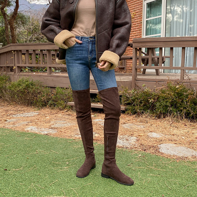 언니구두 엘누르 스퀘어 롱부츠 3cm