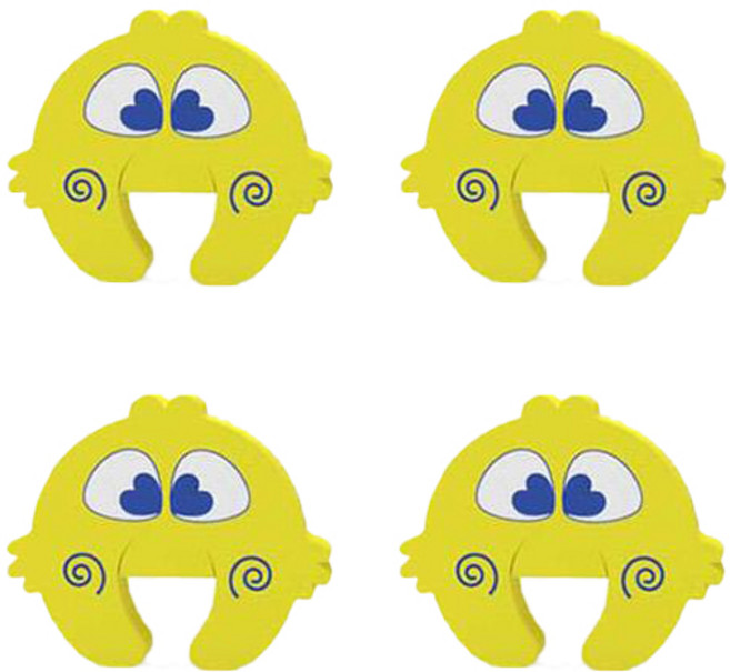 까마느 동물 캐릭터 문닫힘방지 스폰지 패드 도어스토퍼, 병아리, 4개