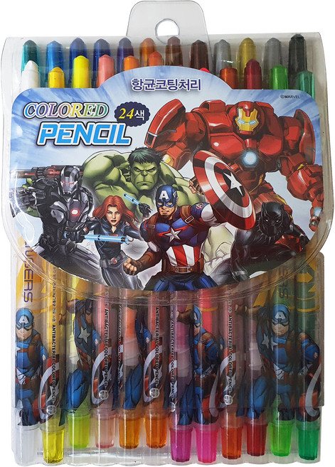마블 어벤져스 색연필, 1개, 24색
