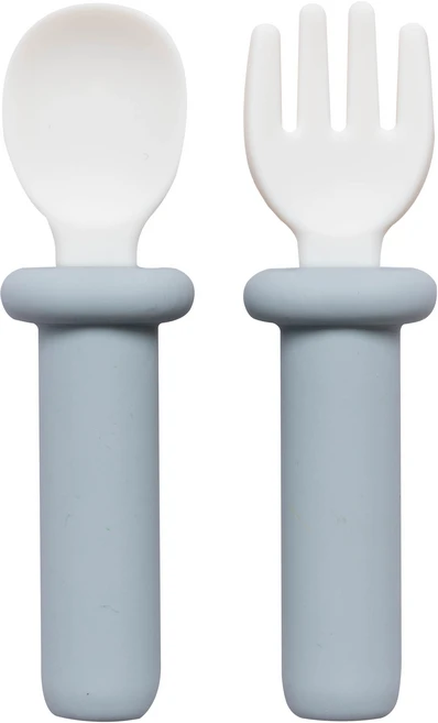 랄라비 유아용 아이주도 플러스 스푼 + 포크 세트, Gray, 스푼+포크+케이스, 1세트 - 쿠팡