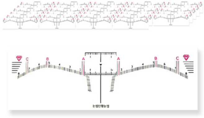 눈썹 디자인 스티커자 50p, 눈썹산형, 1개