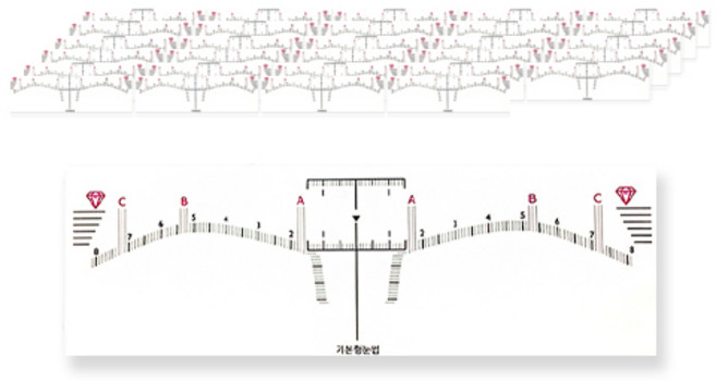 눈썹 디자인 스티커자 50p, 기본형, 1개