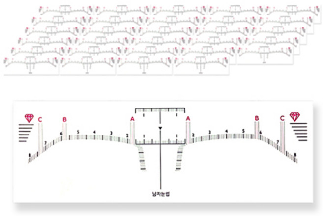 눈썹 디자인 스티커자 50p, 남자눈썹, 1개