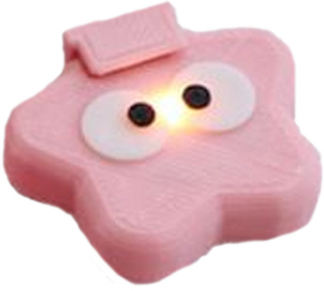 바이담수미 강아지 야간산책 작은별 충전식 LED 펜던트, 파스텔핑크 땡그란눈, 1개