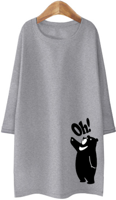 AMB 여성용 블론디 특양면 7부 오곰이 티셔츠