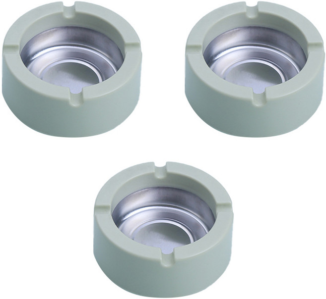 耐用塑膠圓形菸灰缸, 綠色, 3個