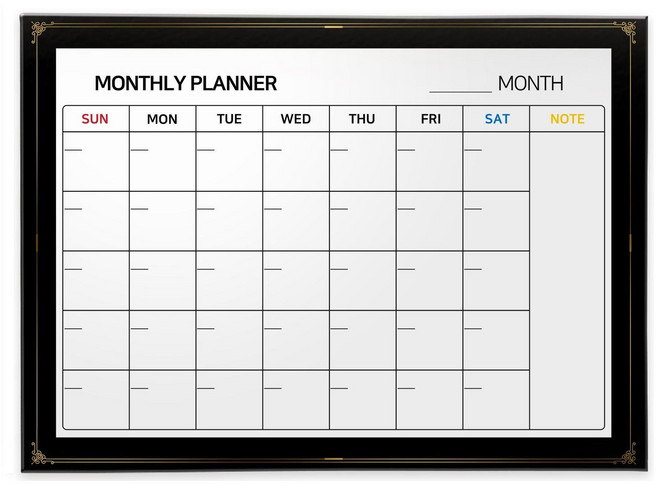 마이보드 투명화이트보드 강화유리칠판 스케줄보드 골드라인2 매트실버, 알루미늄