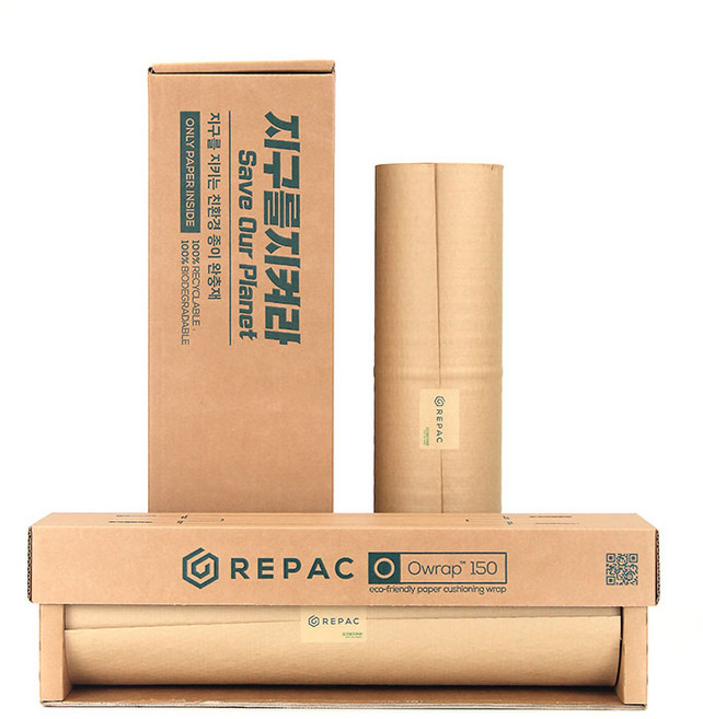 리팩 종이 완충재 오랩 150m + 디스펜서 세트, 1세트