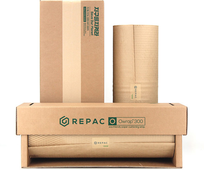 리팩 종이 완충재 오랩 300m + 디스펜서 세트, 1세트