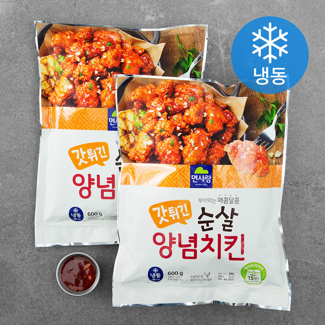 면사랑 갓튀긴 순살양념치킨 (냉동), 600g, 2개
